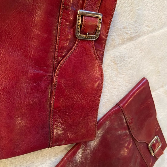 Bartoli VERO CUOIO Real leather RED high knee boots - size 38  8 - Picture 4 of 12